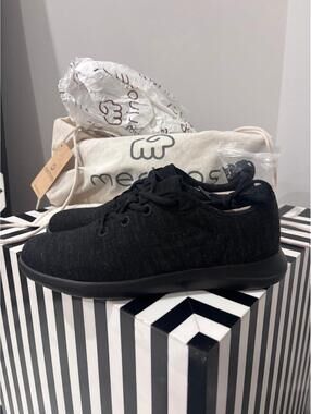 Merinos Wool Sneakers Black Women’s Size 7 NEW With Dust Bag